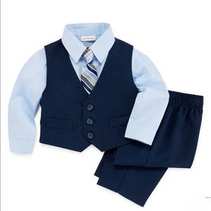Van Heusen Baby Boys 4-pc. Suit Set  Shirt Vest Tie Pants Blue
